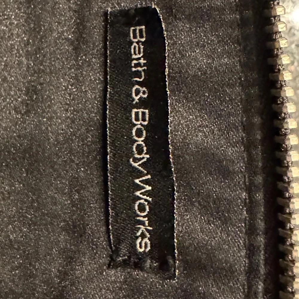 Black‎ Suede Leather Wristlet Clutch Bag Purse Buckle Detail Zip Top Moto Style